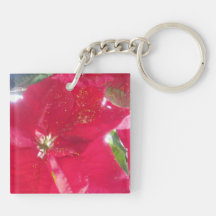 Cheery Pointsetta Acrylic Key Chains