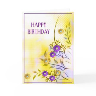 CHEERY YELLOW HAPPY B-DAY card