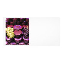 Cheese and grapes customized photo card