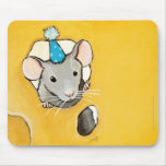 Cheese and Mouse in a Blue Party Hat Mousepad