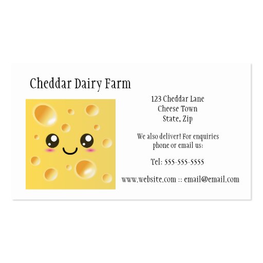 Cheese Dairy Farm Business Cards