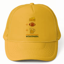 Cheese Football Beer Wisconsin Mesh Hat