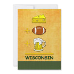 Cheese Football Beer Wisconsin Invites