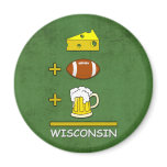 Cheese Football Beer Wisconsin magnets