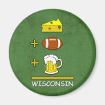 Cheese Football Beer Wisconsin Magnet