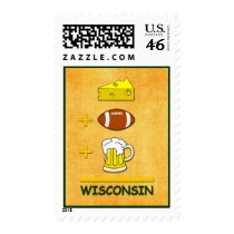 Cheese Football Beer Wisconsin Postage