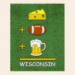 Cheese Football Beer Wisconsin posters