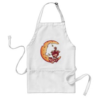 Cheese Moon white apron apron