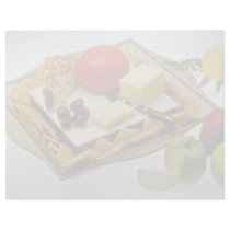 Cheese on a platter  flowers letterhead