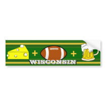 "Cheese plus Football plus Beer" bumper stickers by cowboyannie "Cheese plus Football plus Beer" bumper stickers