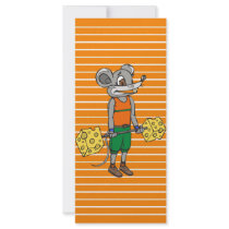 Cheese Weightlifting Mouse Rack Card