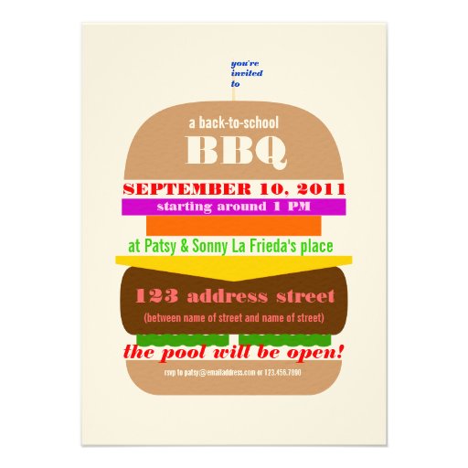 Cheeseburger BBQ Cookout Invitation Template