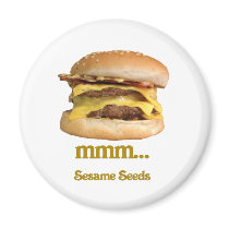 cheeseburger - mmm...sesame seeds refrigerator magnet