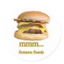 cheeseburger - mmm...sesame seeds round stickers