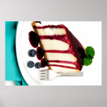 Cheesecake And Blueberries Posters