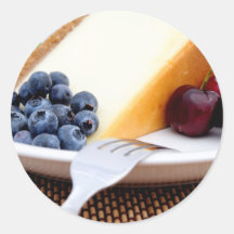 Cheesecake With Fruit Round Sticker