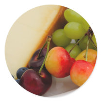 Cheesecake With Fruit Round Stickers