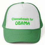 Cheeseheads for Obama Trucker Hat, Green