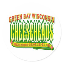 Cheeseheads Mooootercycle Club Round Stickers