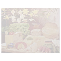Cheeses, with radishes, lettuce, bread, and daffod letterhead template