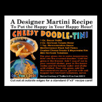 Cheesy Doodle-Tini Martini Recipe Postcard postcards