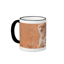 Cheetah and cub wildlife art coffee mug