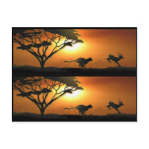 Cheetah and Gazelle book markers Postcard