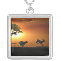 Cheetah and Gazelle Necklace