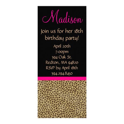 Cheetah Birthday Invitation