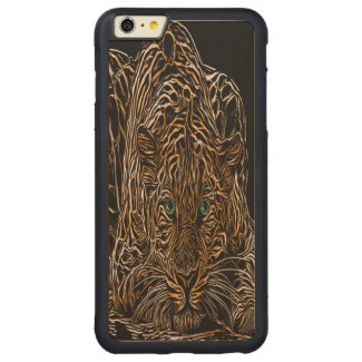 Cheetah Burnt Wood Effect named Kim Carved® Maple iPhone 6 Plus Bumper Case