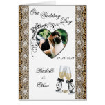 Cheetah Champagne Glass Wedding  Invitation Card