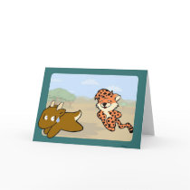 Cheetah Chasing Antelope cards