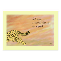 Cheetah Fast Food Haiku Art ACEO Trading Card #4 business cards by Reflekshins Cheetah Fast Food Haiku Art ACEO Trading Card #4 business cards