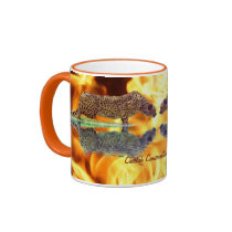 Cheetah & Flames Big Cat Wildlife Art  Mug