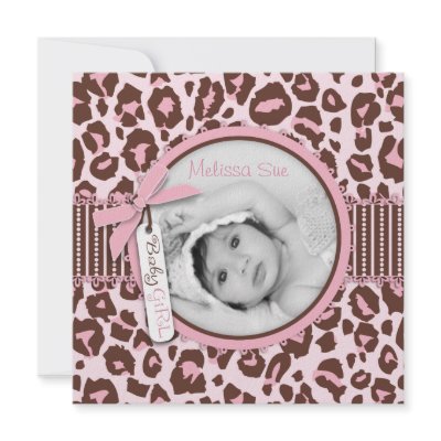 Cheetah Girl Announcement Square invitation