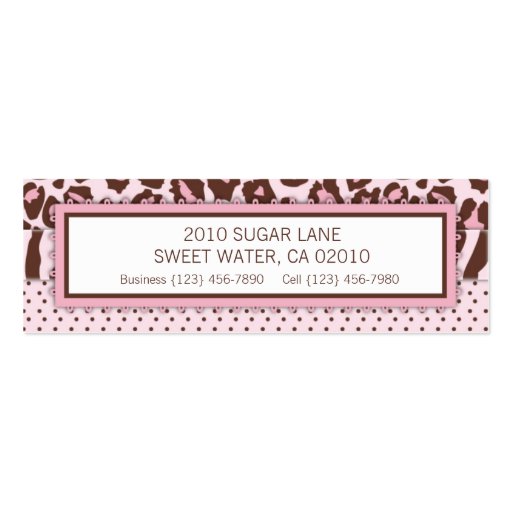 Cheetah Girl Business Card (back side)