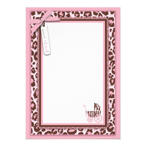 Cheetah Girl Card Pink A2 Invitation