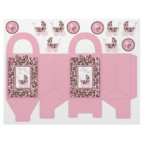 Cheetah Girl Gift Basket Box Template Flyer