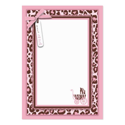 Cheetah Girl Gift Tag Pink A Business Cards (back side)