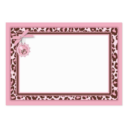 Cheetah Girl Gift Tag Pink B Business Card (back side)