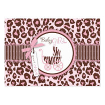 Cheetah Girl Gift Tag Pink D Business Cards