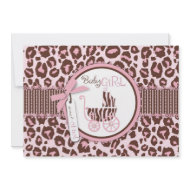 Cheetah Girl Invitation Card Pink B invitation