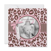 Cheetah Girl Invitation Square 2
