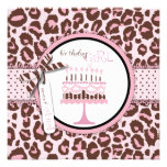 Cheetah Girl Invitation Square 2