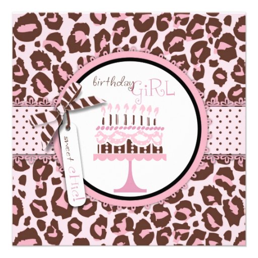 Cheetah Girl Invitation Square 2