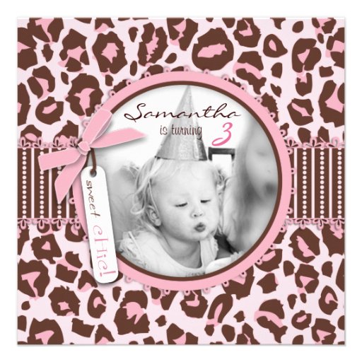 Cheetah Girl Invitation Square 2