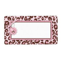 Cheetah Girl Name Tag Pink A Custom Shipping Labels