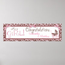 Cheetah Girl Party Banner Print