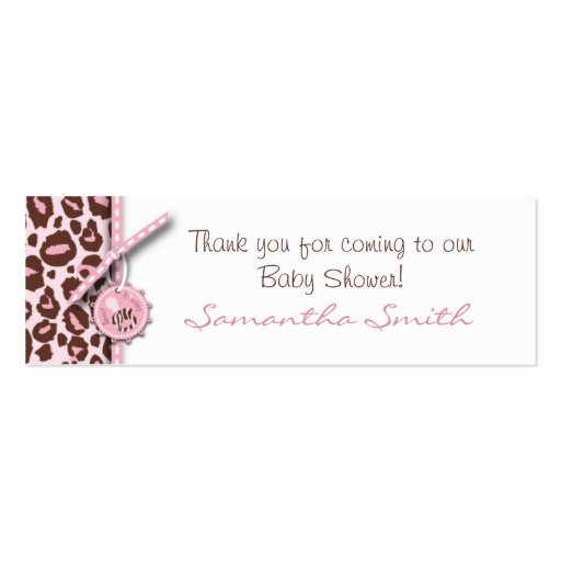 Cheetah Girl Skinny Gift Card Pink B Business Card (front side)