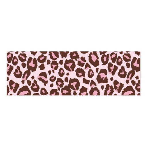 Cheetah Girl Skinny Gift Card Pink B Business Card (back side)